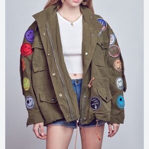 Dressed in Lala Smiley Patch Jacket